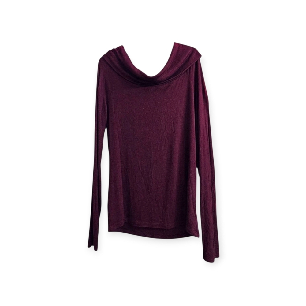 Michael Stars Rayon Fine Rib Knit Cowl Neck Sweater One Size Fits Most